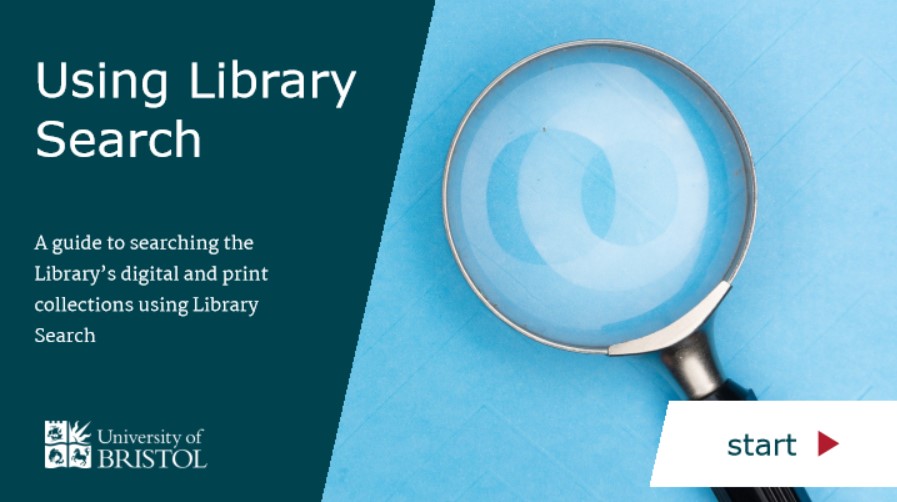 A screenshot of the title slide of the Using Library Search tutorial.